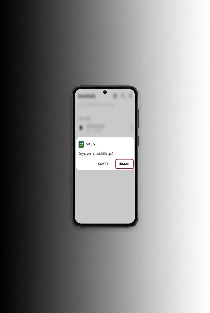 Bet365 APK download and installation steps on Android device showing settings, file download, and login screen