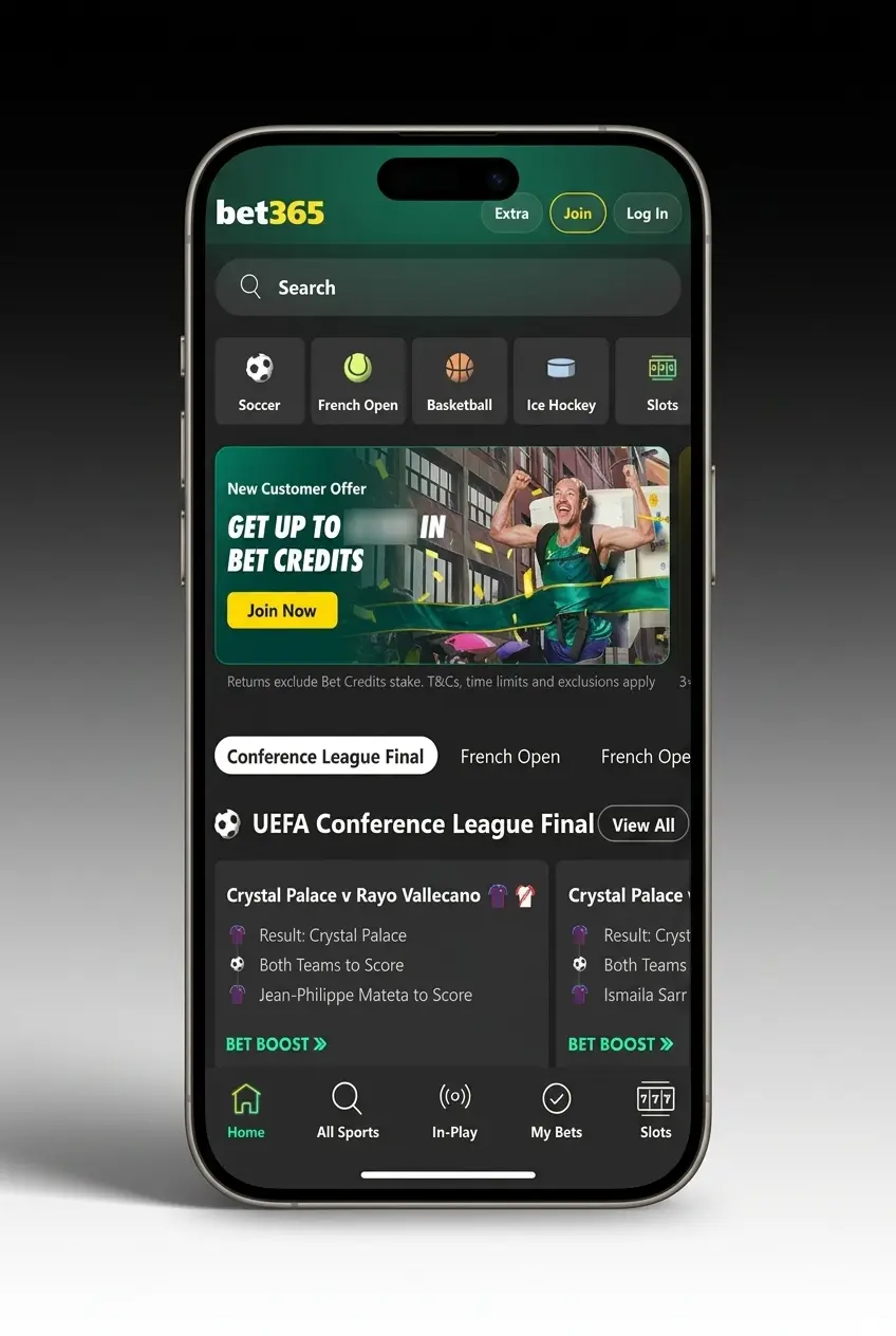 Bet365 mobile app interface showing water polo betting markets with live odds on Android and iOS devices