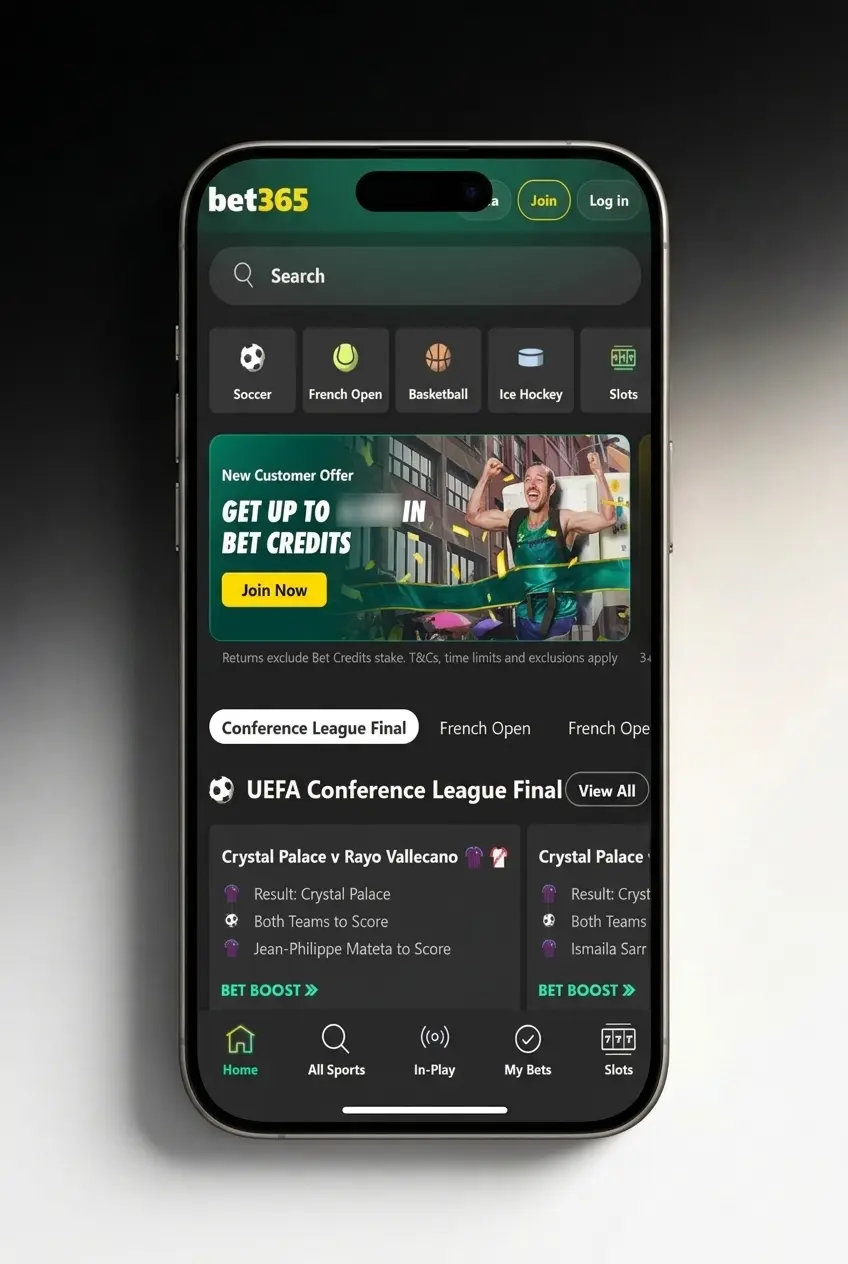 Bet365 mobile app displaying water polo betting markets with live odds on an Android or iOS device