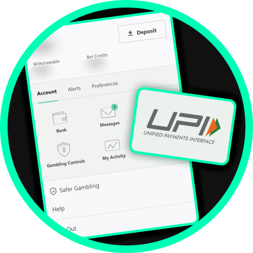 Deposit Indian Rupees instantly using UPI options on Bet365 India.